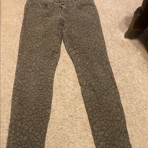 Guess Gray Skinny Leopard Print Jeans